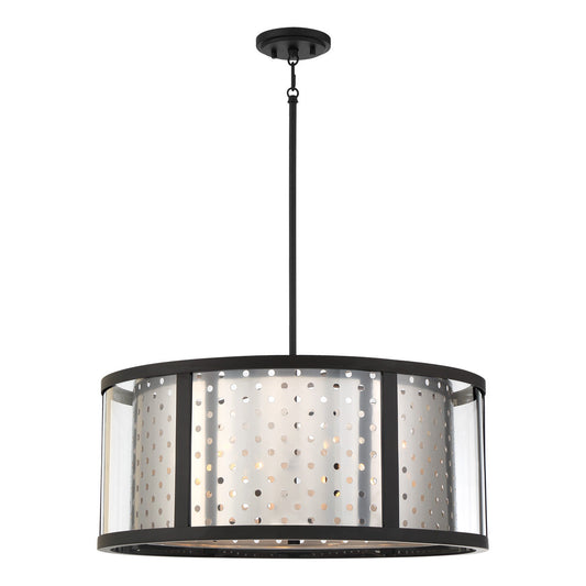 Eurofase Lighting Grado 25" 6-Light Dimmable Incandescent Pendant Light With Chrome And Clear Glass Shade