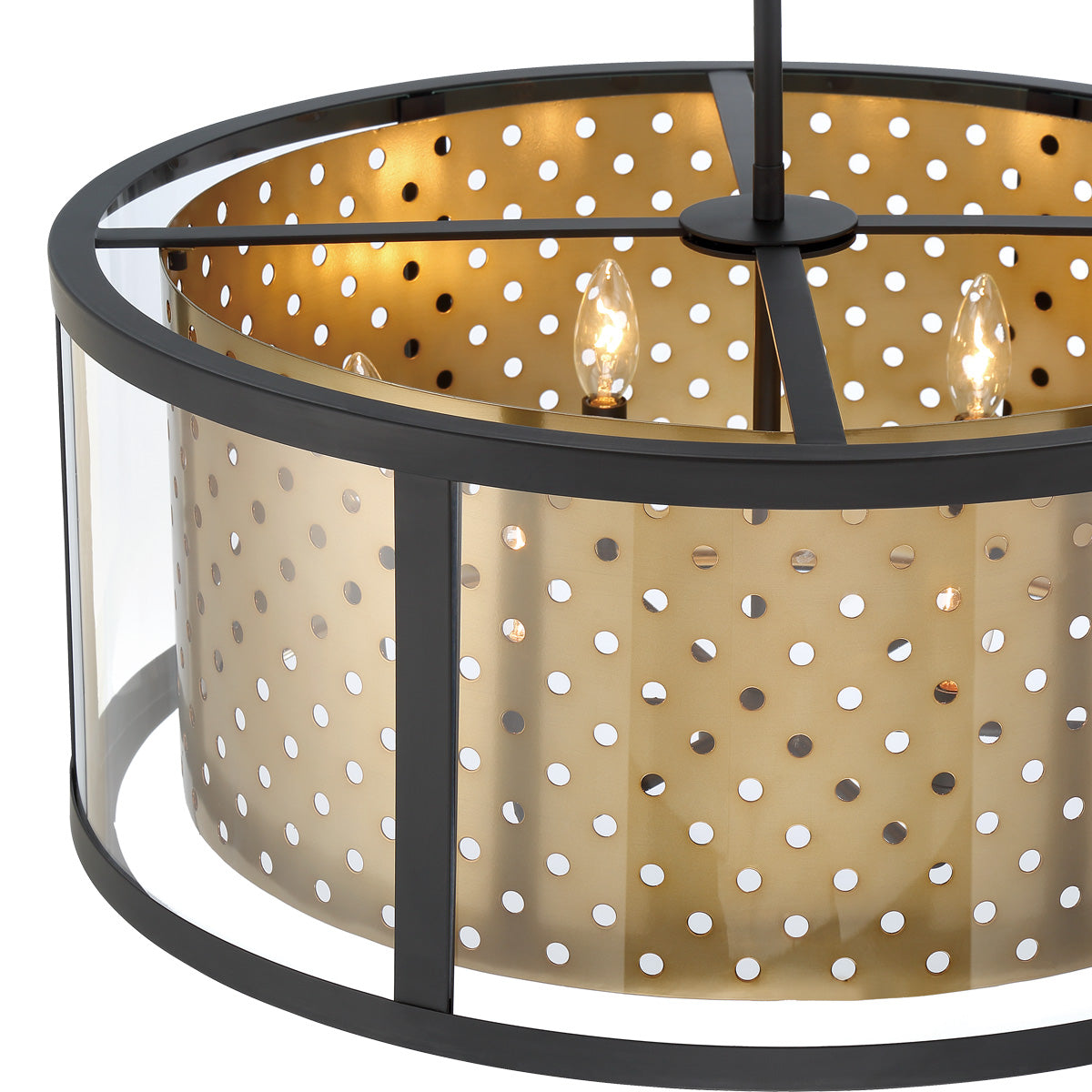 Eurofase Lighting Grado 25" 6-Light Dimmable Incandescent Pendant Light With Gold And Clear Glass Shade