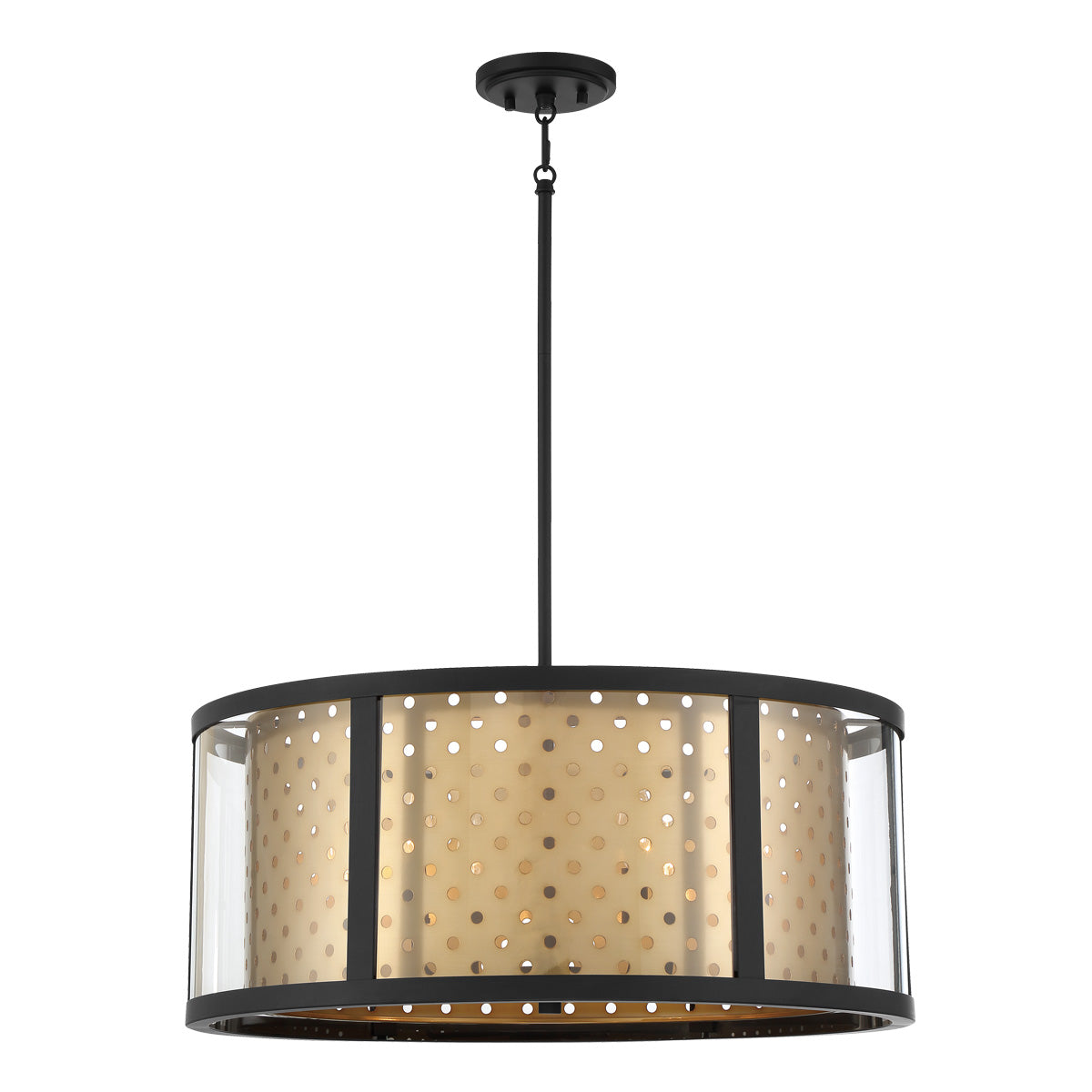 Eurofase Lighting Grado 25" 6-Light Dimmable Incandescent Pendant Light With Gold And Clear Glass Shade
