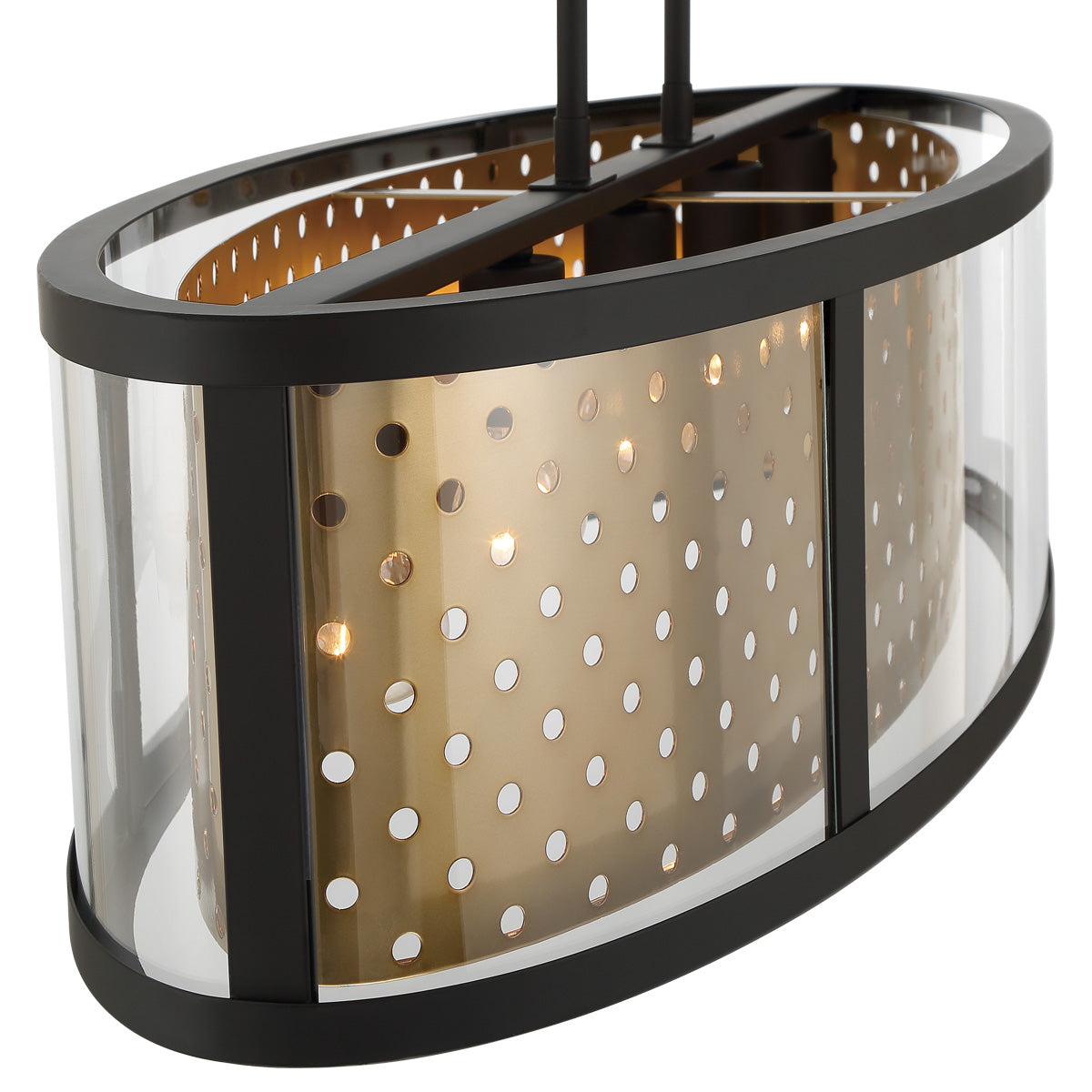 Eurofase Lighting Grado 38" 5-Light Dimmable Incandescent Pendant Light With Gold And Clear Glass Shade