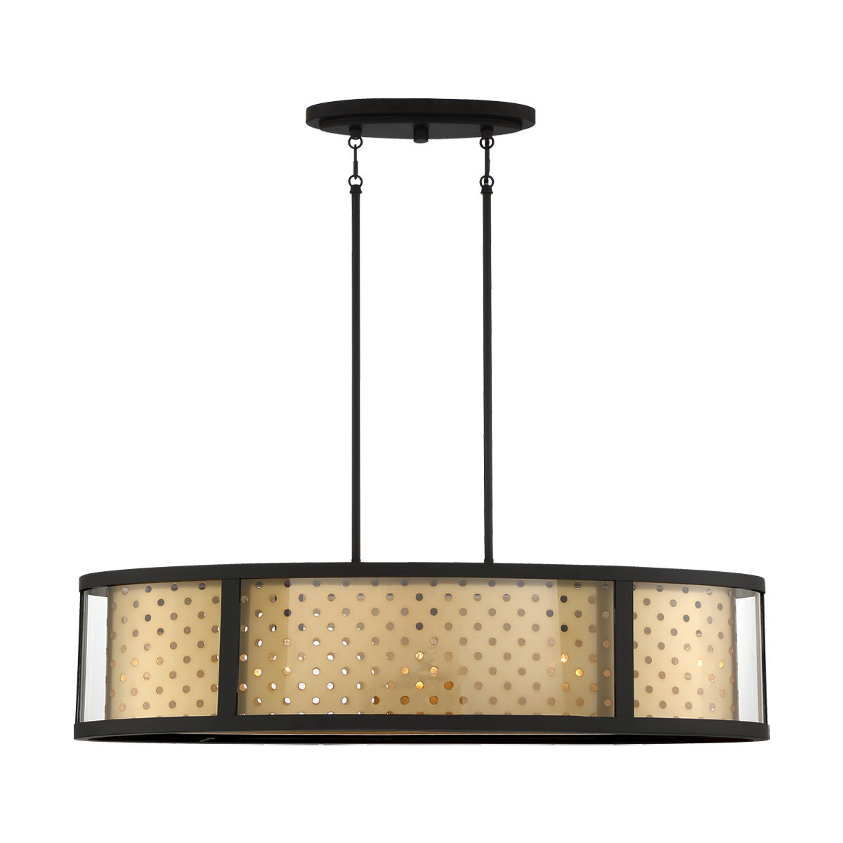 Eurofase Lighting Grado 38" 5-Light Dimmable Incandescent Pendant Light With Gold And Clear Glass Shade