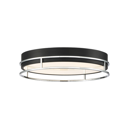 Eurofase Lighting Grafice 18" Dimmable Integrated LED Black Flush Mount With Chrome Shade