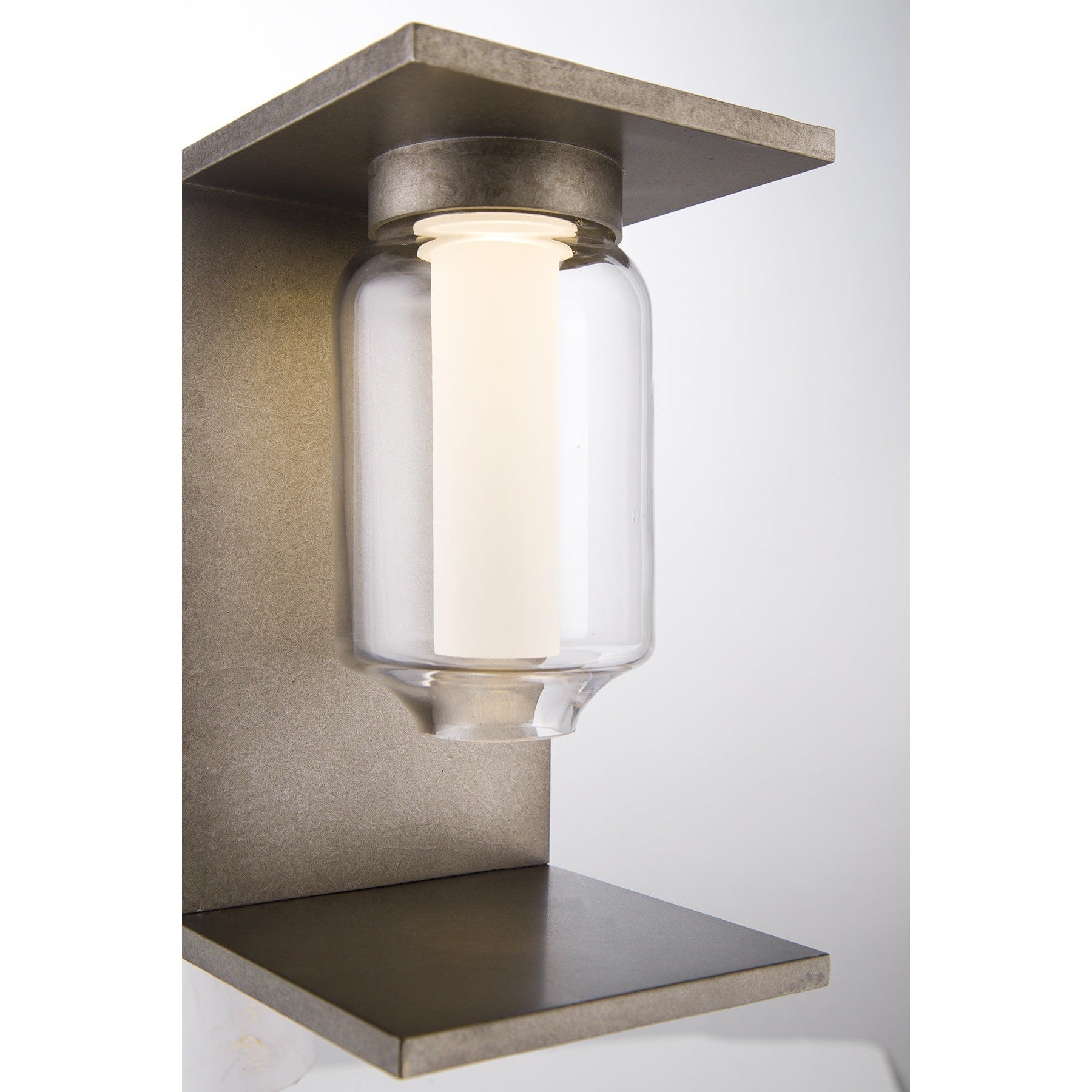 Eurofase Lighting Graydon 6" Integrated LED Antique Gray Outdoor Wall Sconce With Clear Glass Shade