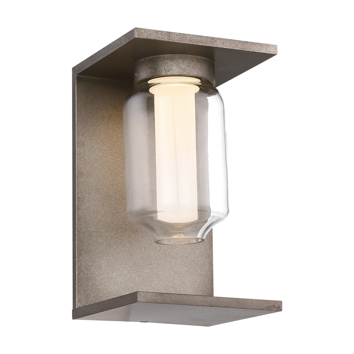 Eurofase Lighting Graydon 6" Integrated LED Antique Gray Outdoor Wall Sconce With Clear Glass Shade