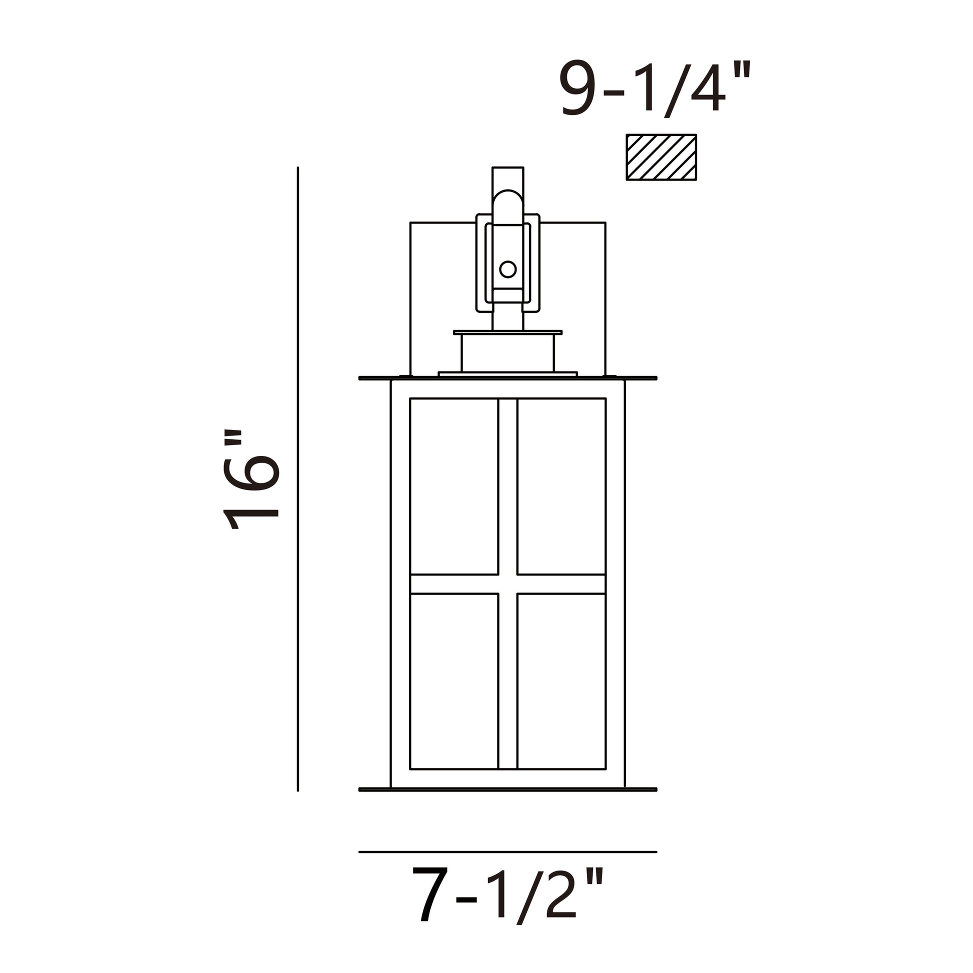 Eurofase Lighting Greyson 16" 1-Light Integrated LED Clear Glass Shade Brass Black Outdoor Wall Lantern