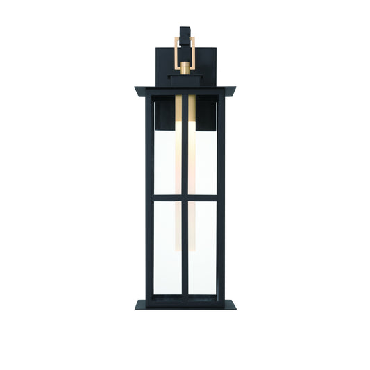 Eurofase Lighting Greyson 22" 1-Light Integrated LED Clear Glass Shade Brass Black Outdoor Wall Lantern