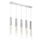 Eurofase Lighting Groove 40" 5-Light Dimmable Chrome Pendant Light With Clear Crystal Shades