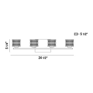 Eurofase Lighting Guleph 25" 4-Light Dimmable Chrome Integrated LED Bath Bar With Clear Glass Shades