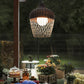 Eurofase Lighting Hannha 23" 1-Light Brown Rope Shade Matte Black Pet Weave Outdoor Pendant Light