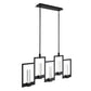 Eurofase Lighting Hanson 39" 10-Light Dimmable Integrated LED Metal Linear Black Chandelier With Clear Seeded Shades