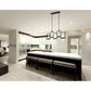Eurofase Lighting Hanson 39" 10-Light Dimmable Integrated LED Metal Linear Black Chandelier With Clear Seeded Shades
