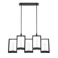 Eurofase Lighting Hanson 39" 10-Light Dimmable Integrated LED Metal Linear Black Chandelier With Clear Seeded Shades