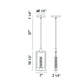 Eurofase Lighting Hanson 7" 2-Light Dimmable Integrated LED Metal Black Pendant Light With Clear Seeded Shade