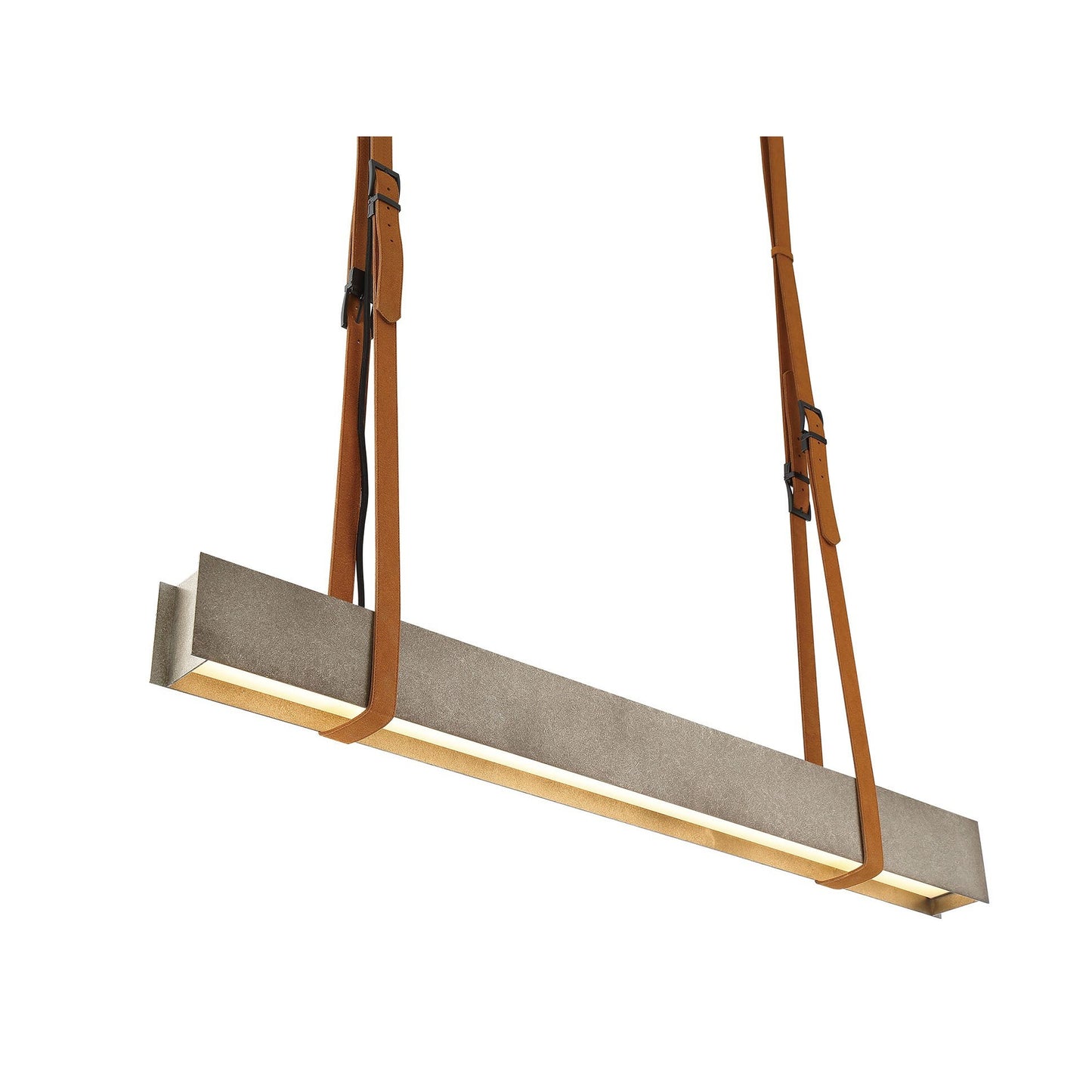 Eurofase Lighting Harbourview 41" Dimmable Integrated LED Metal Linear Antique Silver Chandelier With Worn Metal Shade