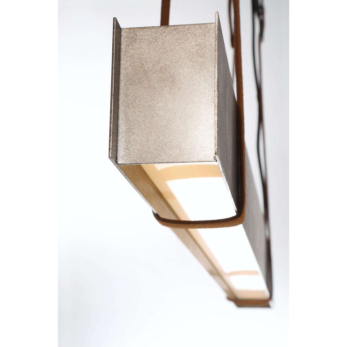 Eurofase Lighting Harbourview 41" Dimmable Integrated LED Metal Linear Antique Silver Chandelier With Worn Metal Shade
