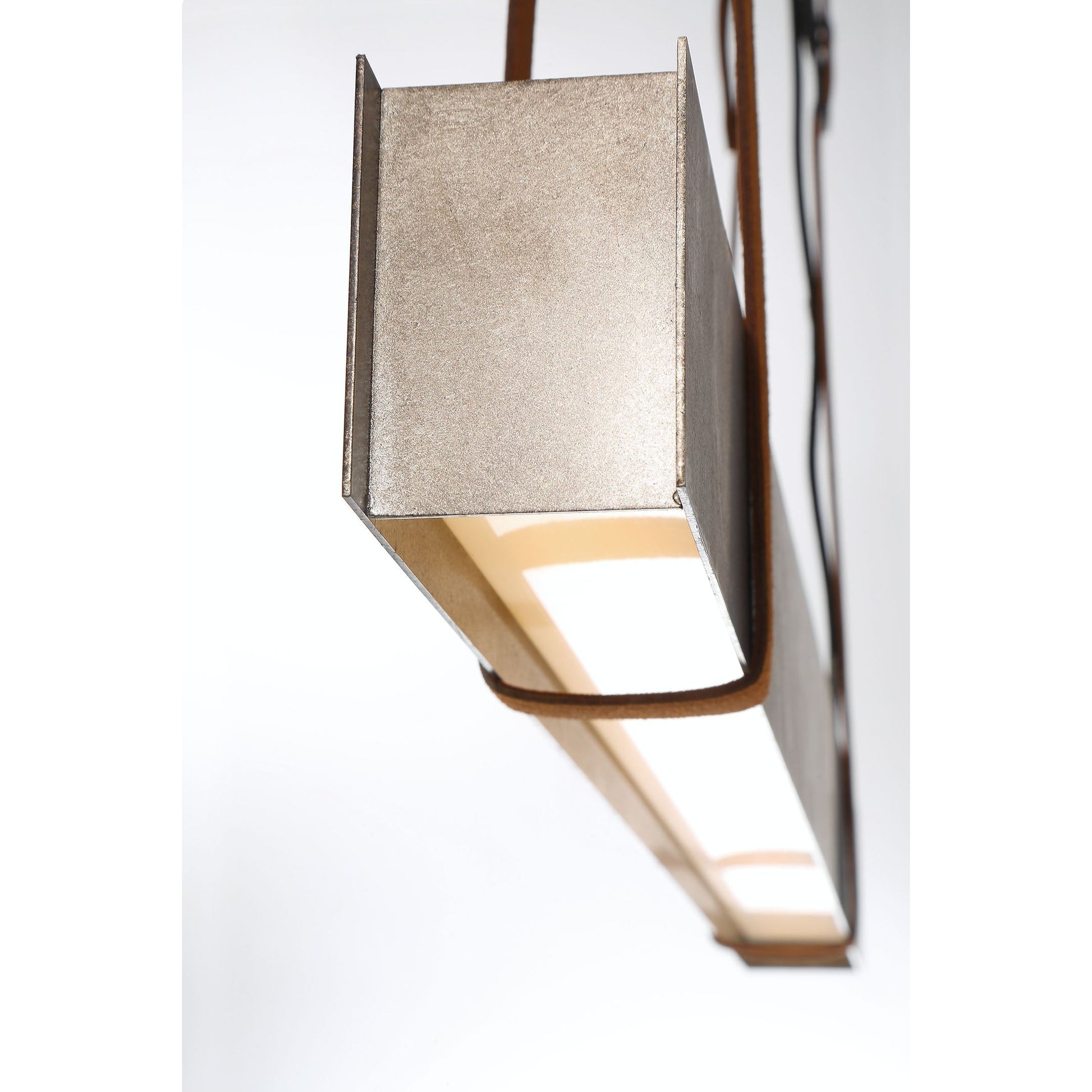 Eurofase Lighting Harbourview 41" Dimmable Integrated LED Metal Linear Antique Silver Chandelier With Worn Metal Shade