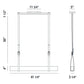Eurofase Lighting Harbourview 41" Dimmable Integrated LED Metal Linear Antique Silver Chandelier With Worn Metal Shade