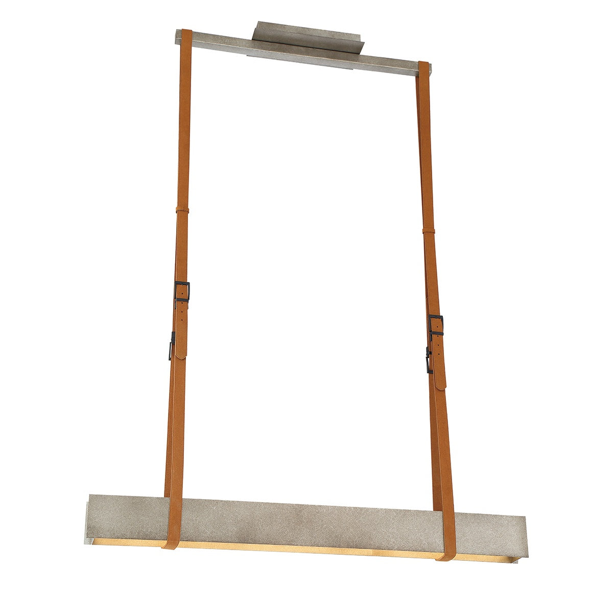 Eurofase Lighting Harbourview 41" Dimmable Integrated LED Metal Linear Antique Silver Chandelier With Worn Metal Shade