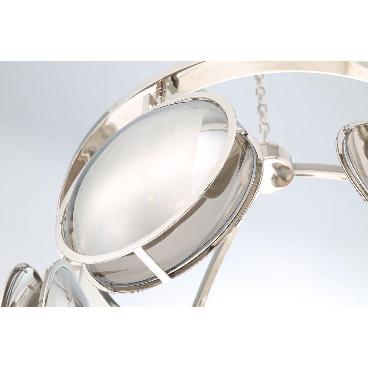 Eurofase Lighting Havendale 54" 8-light Oval Incandescent Polished Nickel Chandelier With Mercury Glass Shades
