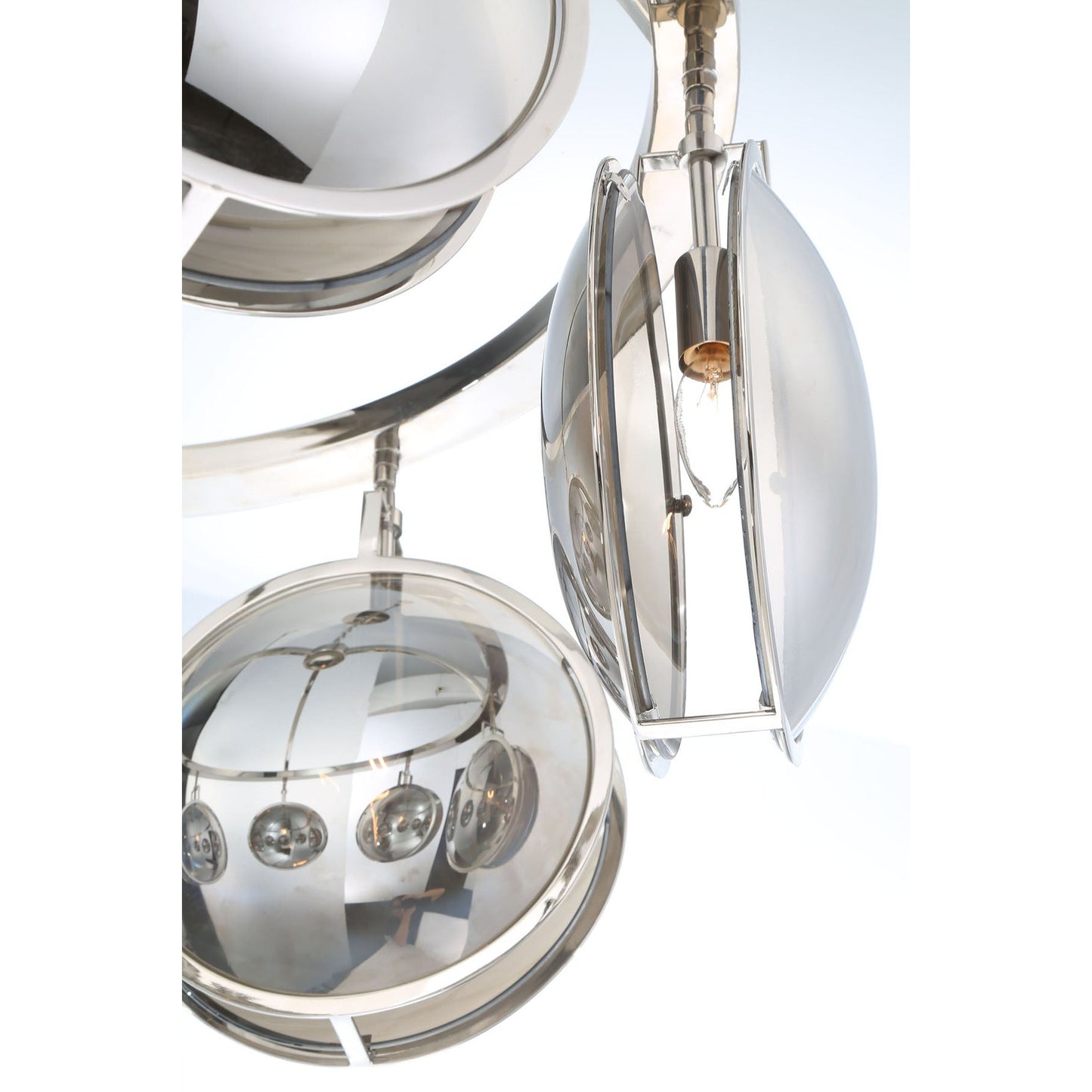 Eurofase Lighting Havendale 54" 8-light Oval Incandescent Polished Nickel Chandelier With Mercury Glass Shades