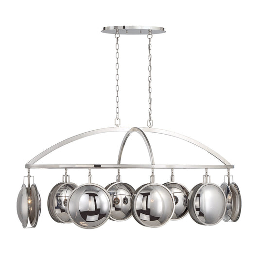 Eurofase Lighting Havendale 54" 8-light Oval Incandescent Polished Nickel Chandelier With Mercury Glass Shades