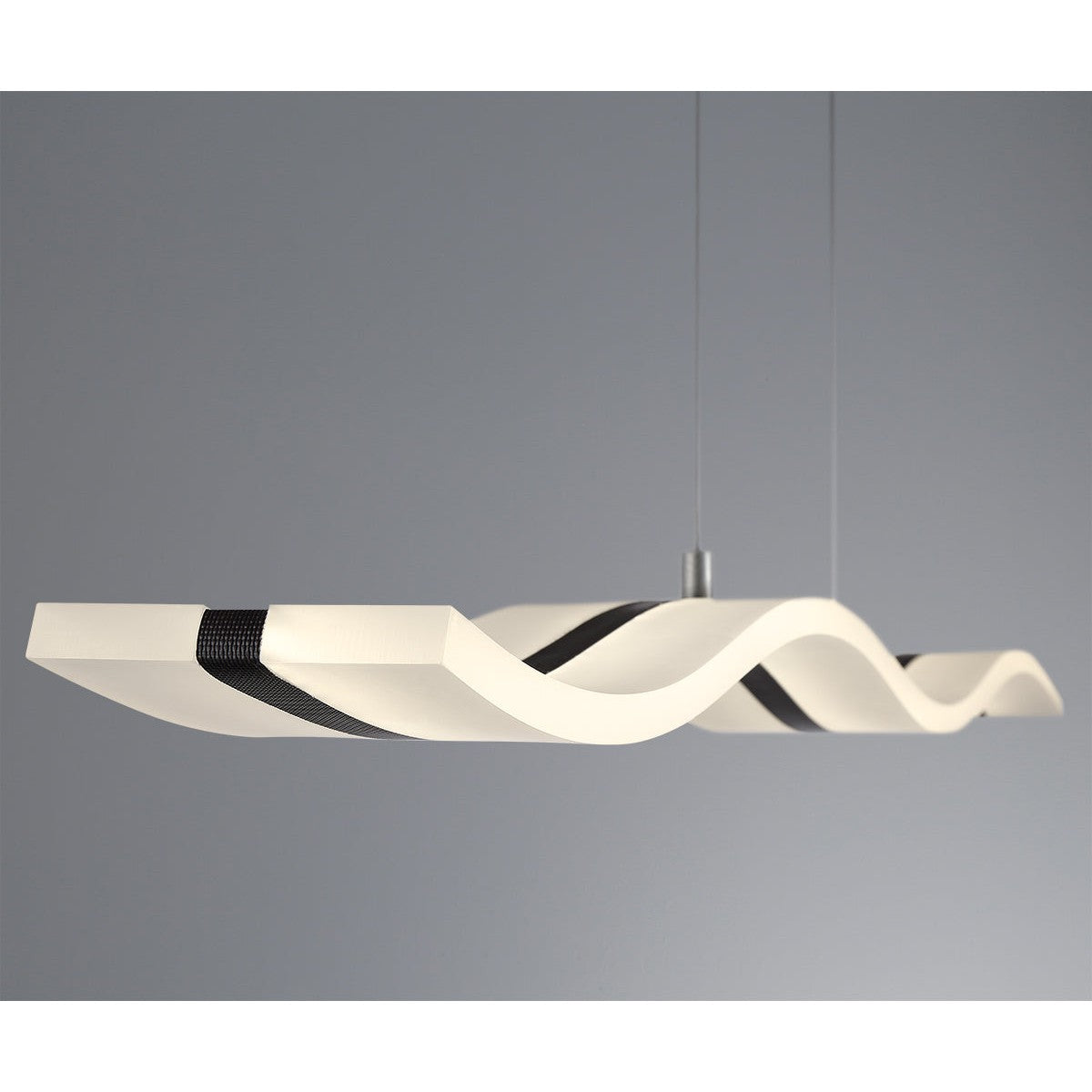 Eurofase Lighting High Tide 38" Linear Dimmable Integrated LED Black Pendant Light With Frosted Acrylic Shades