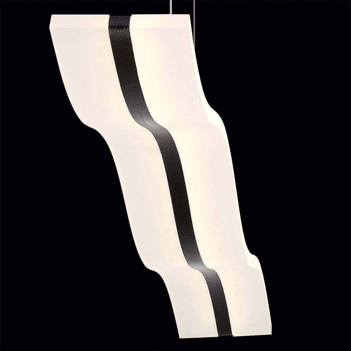 Eurofase Lighting High Tide 38" Linear Dimmable Integrated LED Black Pendant Light With Frosted Acrylic Shades