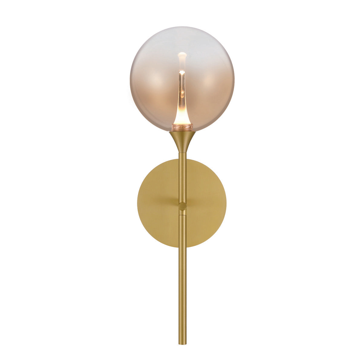 Eurofase Lighting Iissa 19" 1-Light Integrated LED Amber Glass Shade Gold Steel Wall Sconce