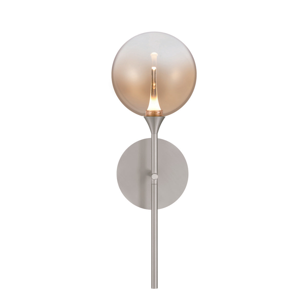 Eurofase Lighting Iissa 19" 1-Light Integrated LED Amber Glass Shade Satin Nickel Steel Wall Sconce