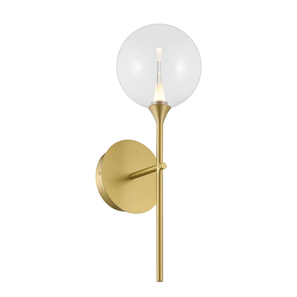Eurofase Lighting Iissa 19" 1-Light Integrated LED Clear Glass Shade Gold Steel Wall Sconce