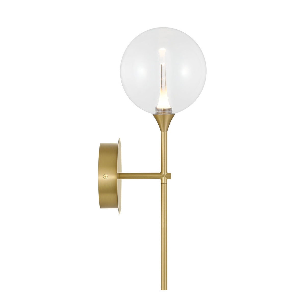 Eurofase Lighting Iissa 19" 1-Light Integrated LED Clear Glass Shade Gold Steel Wall Sconce