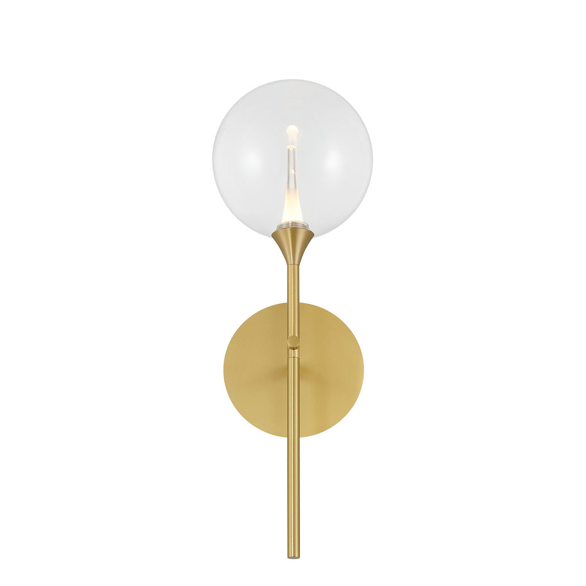 Eurofase Lighting Iissa 19" 1-Light Integrated LED Clear Glass Shade Gold Steel Wall Sconce