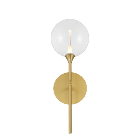 Eurofase Lighting Iissa 19" 1-Light Integrated LED Clear Glass Shade Gold Steel Wall Sconce