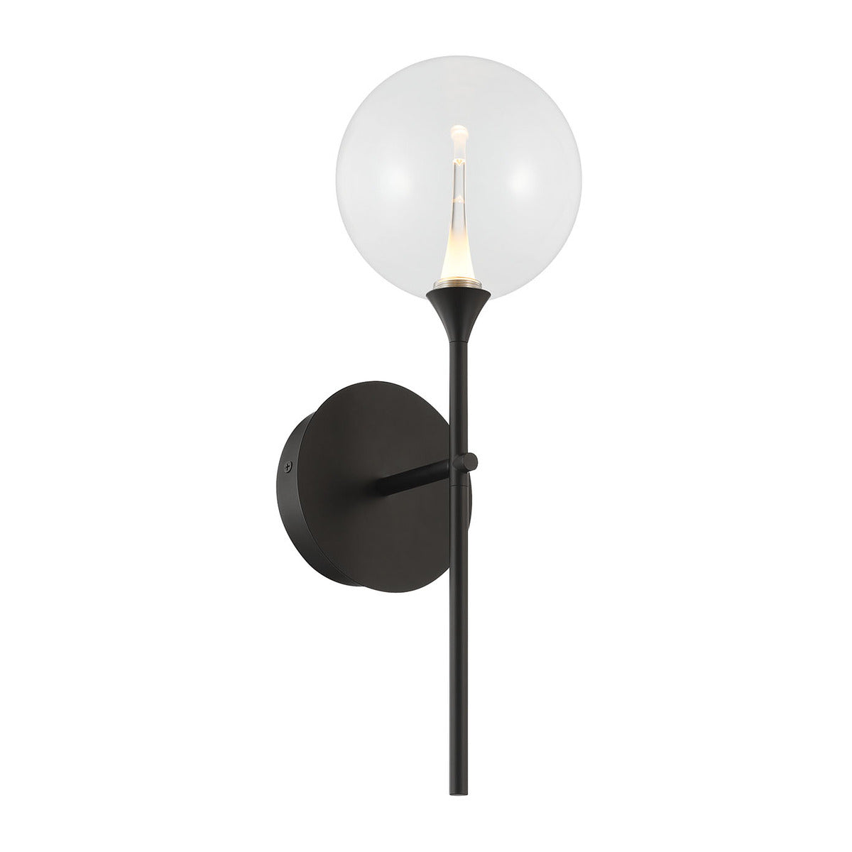 Eurofase Lighting Iissa 19" 1-Light Integrated LED Clear Glass Shade Matte Black Steel Wall Sconce