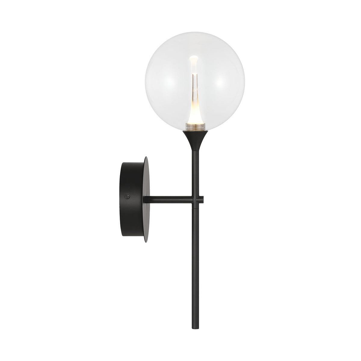 Eurofase Lighting Iissa 19" 1-Light Integrated LED Clear Glass Shade Matte Black Steel Wall Sconce