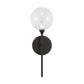 Eurofase Lighting Iissa 19" 1-Light Integrated LED Clear Glass Shade Matte Black Steel Wall Sconce