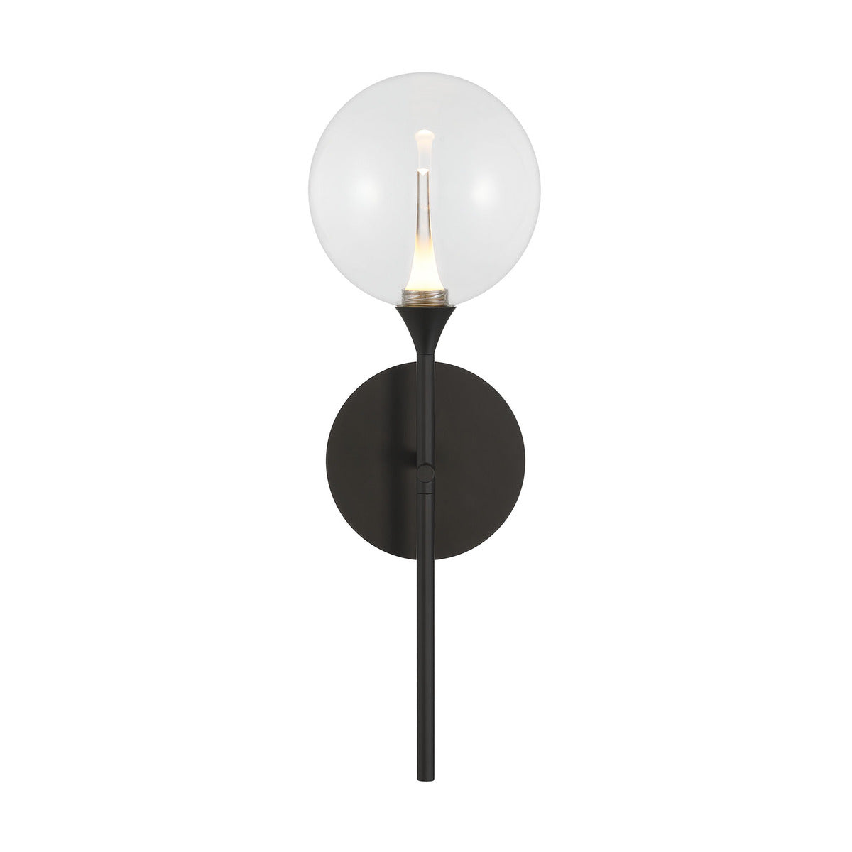 Eurofase Lighting Iissa 19" 1-Light Integrated LED Clear Glass Shade Matte Black Steel Wall Sconce