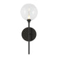 Eurofase Lighting Iissa 19" 1-Light Integrated LED Clear Glass Shade Matte Black Steel Wall Sconce