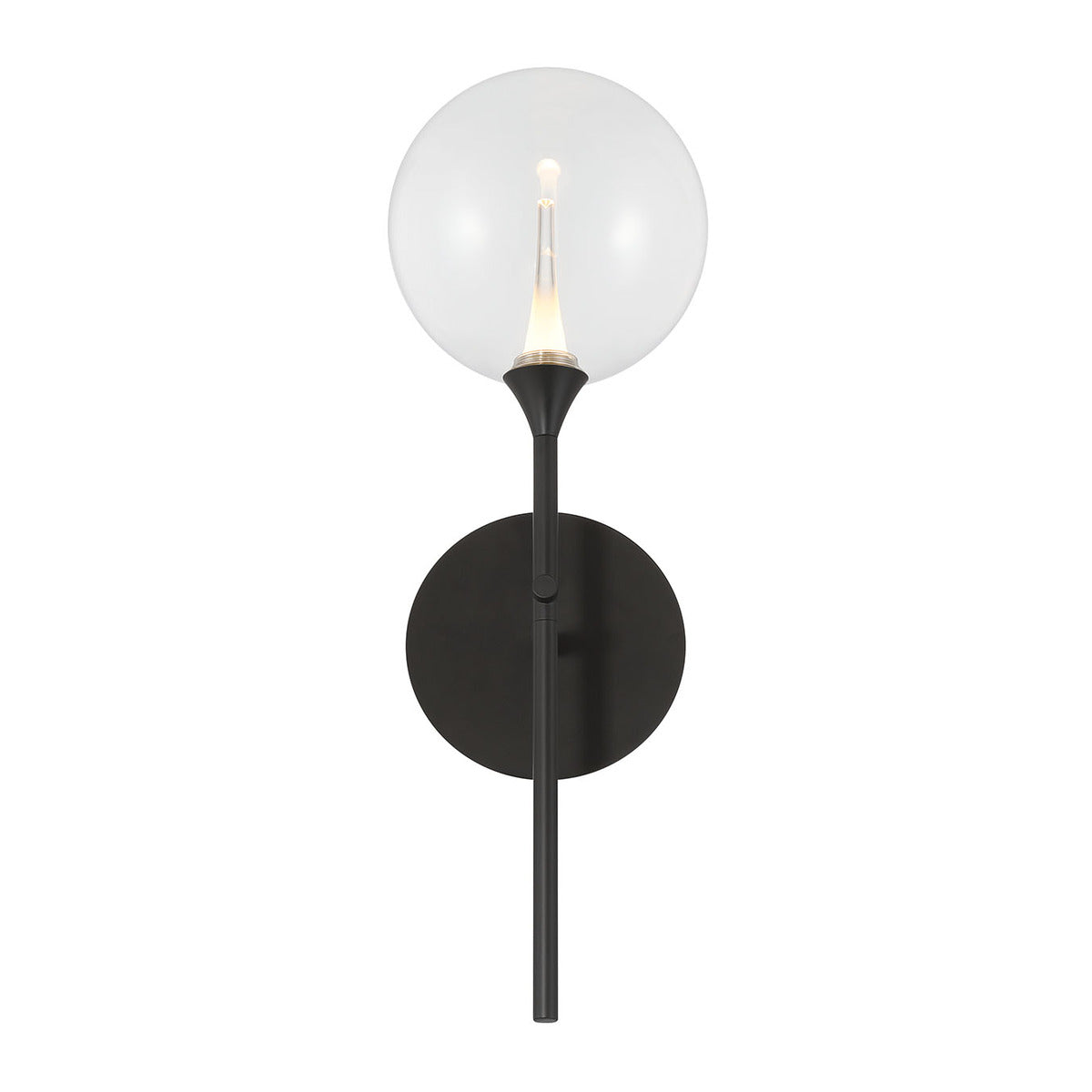 Eurofase Lighting Iissa 19" 1-Light Integrated LED Clear Glass Shade Matte Black Steel Wall Sconce