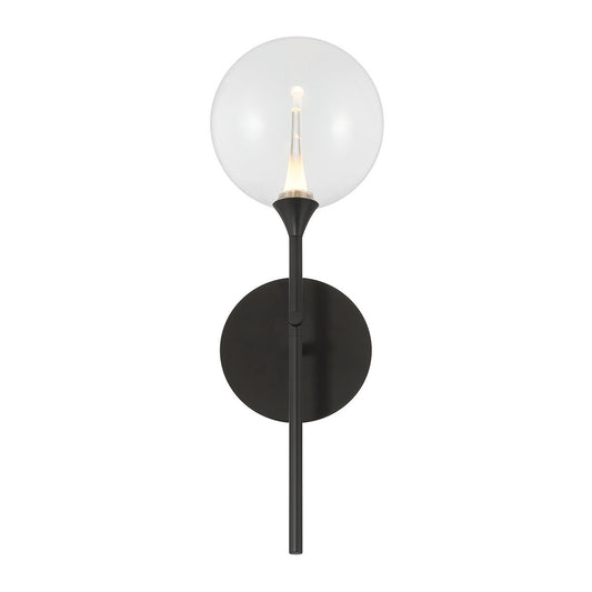 Eurofase Lighting Iissa 19" 1-Light Integrated LED Clear Glass Shade Matte Black Steel Wall Sconce