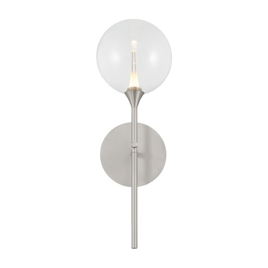Eurofase Lighting Iissa 19" 1-Light Integrated LED Clear Glass Shade Satin Nickel Steel Wall Sconce