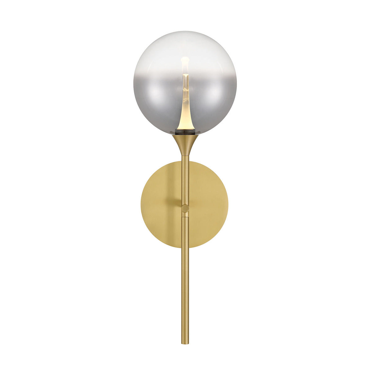Eurofase Lighting Iissa 19" 1-Light Integrated LED Smoke Glass Shade Gold Steel Wall Sconce