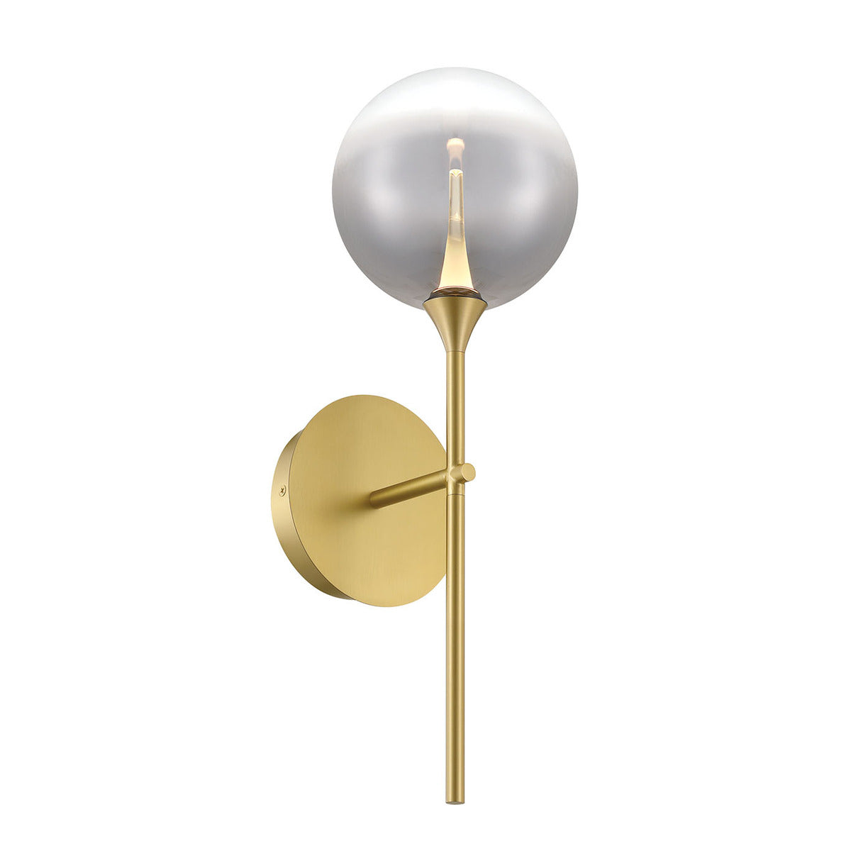 Eurofase Lighting Iissa 19" 1-Light Integrated LED Smoke Glass Shade Gold Steel Wall Sconce
