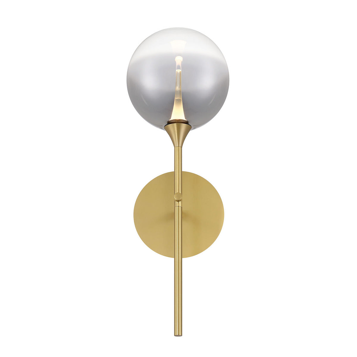 Eurofase Lighting Iissa 19" 1-Light Integrated LED Smoke Glass Shade Gold Steel Wall Sconce