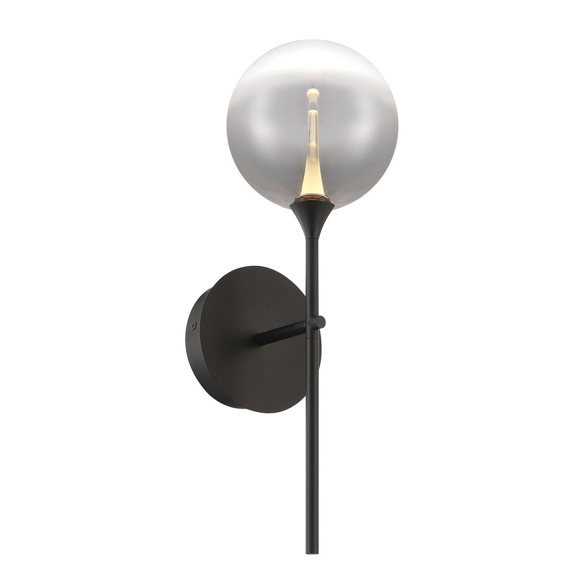 Eurofase Lighting Iissa 19" 1-Light Integrated LED Smoke Glass Shade Matte Black Steel Wall Sconce