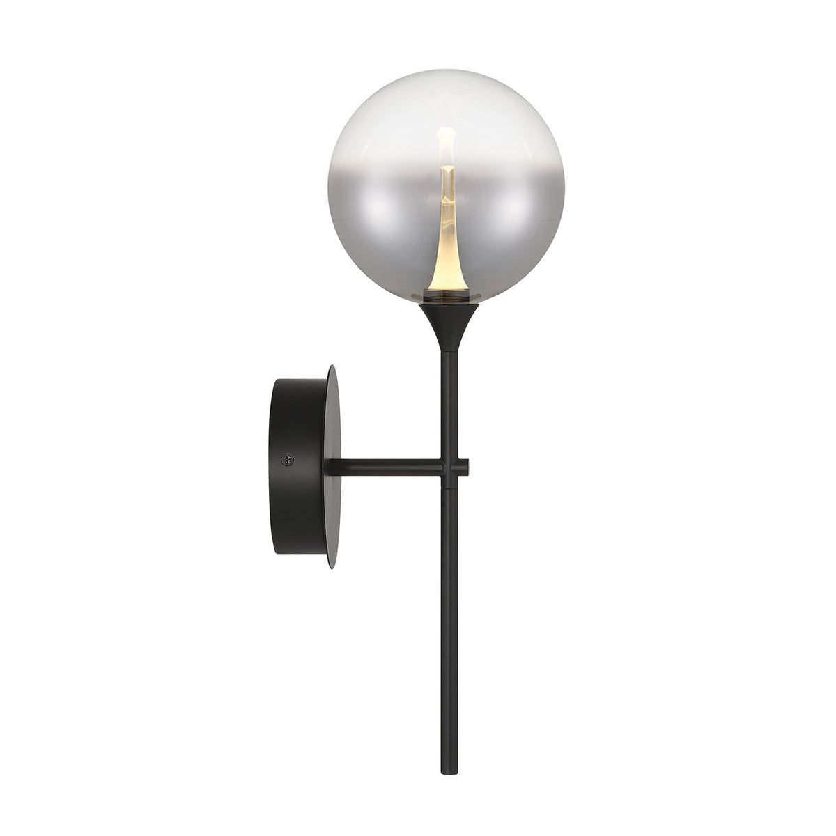 Eurofase Lighting Iissa 19" 1-Light Integrated LED Smoke Glass Shade Matte Black Steel Wall Sconce