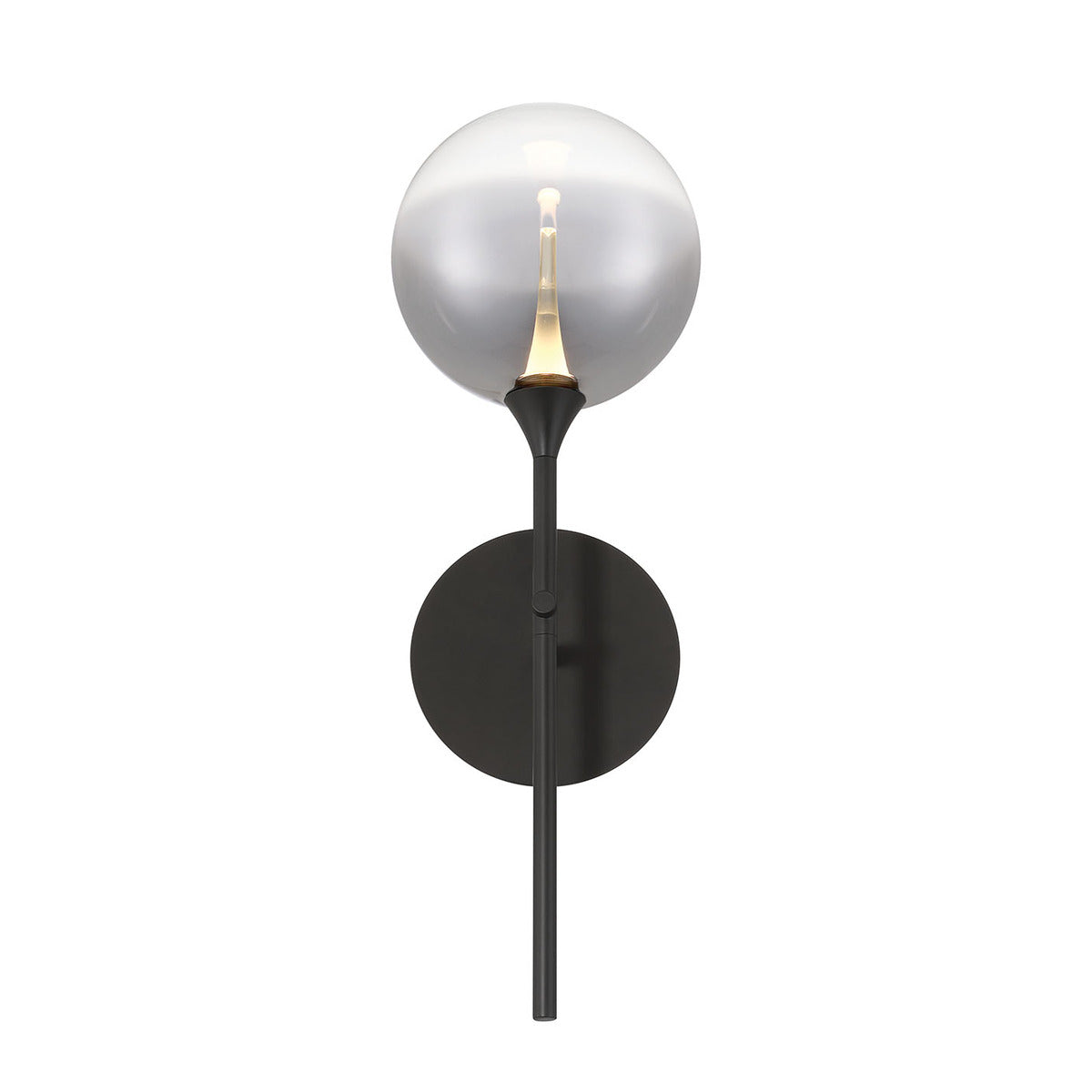 Eurofase Lighting Iissa 19" 1-Light Integrated LED Smoke Glass Shade Matte Black Steel Wall Sconce