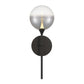 Eurofase Lighting Iissa 19" 1-Light Integrated LED Smoke Glass Shade Matte Black Steel Wall Sconce