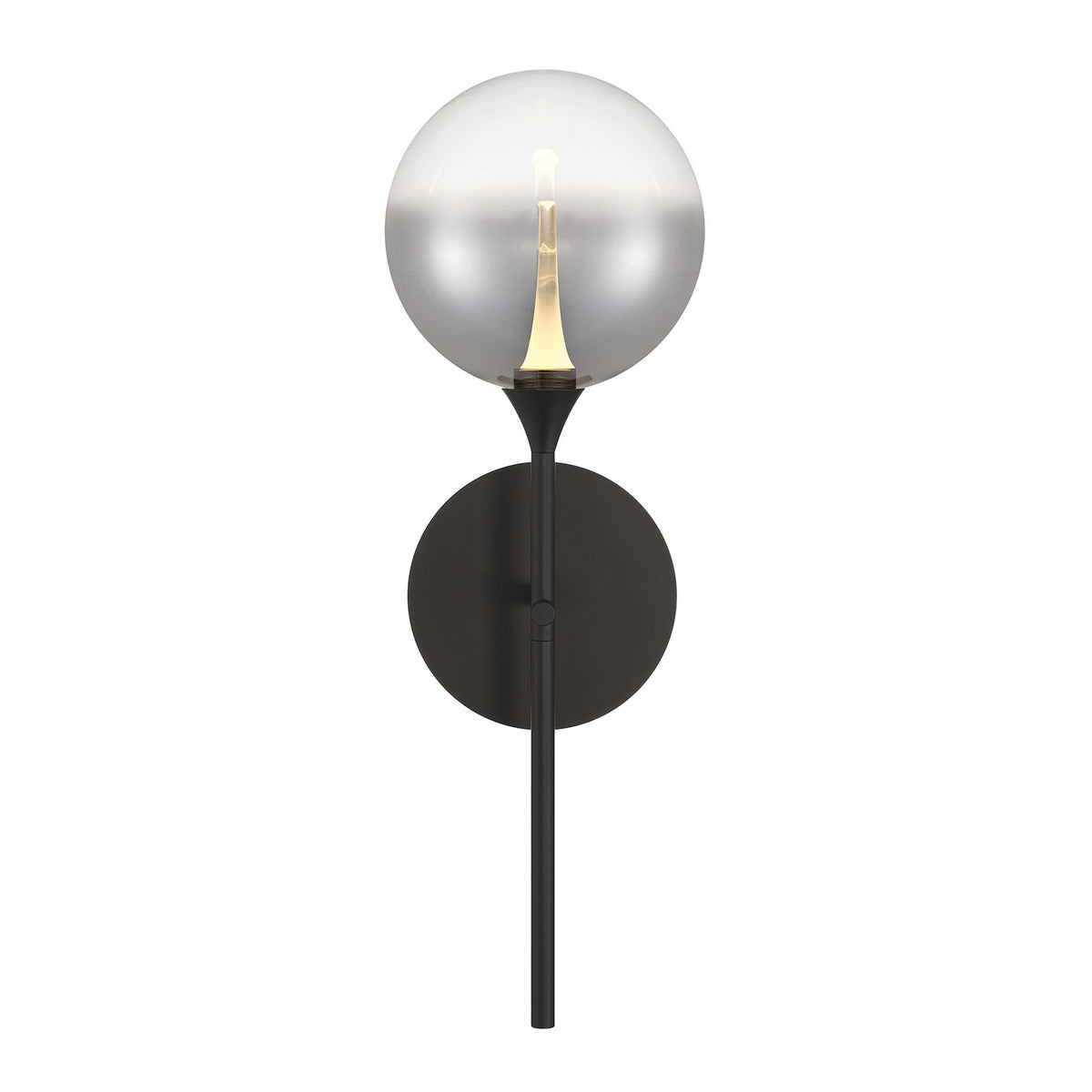 Eurofase Lighting Iissa 19" 1-Light Integrated LED Smoke Glass Shade Matte Black Steel Wall Sconce