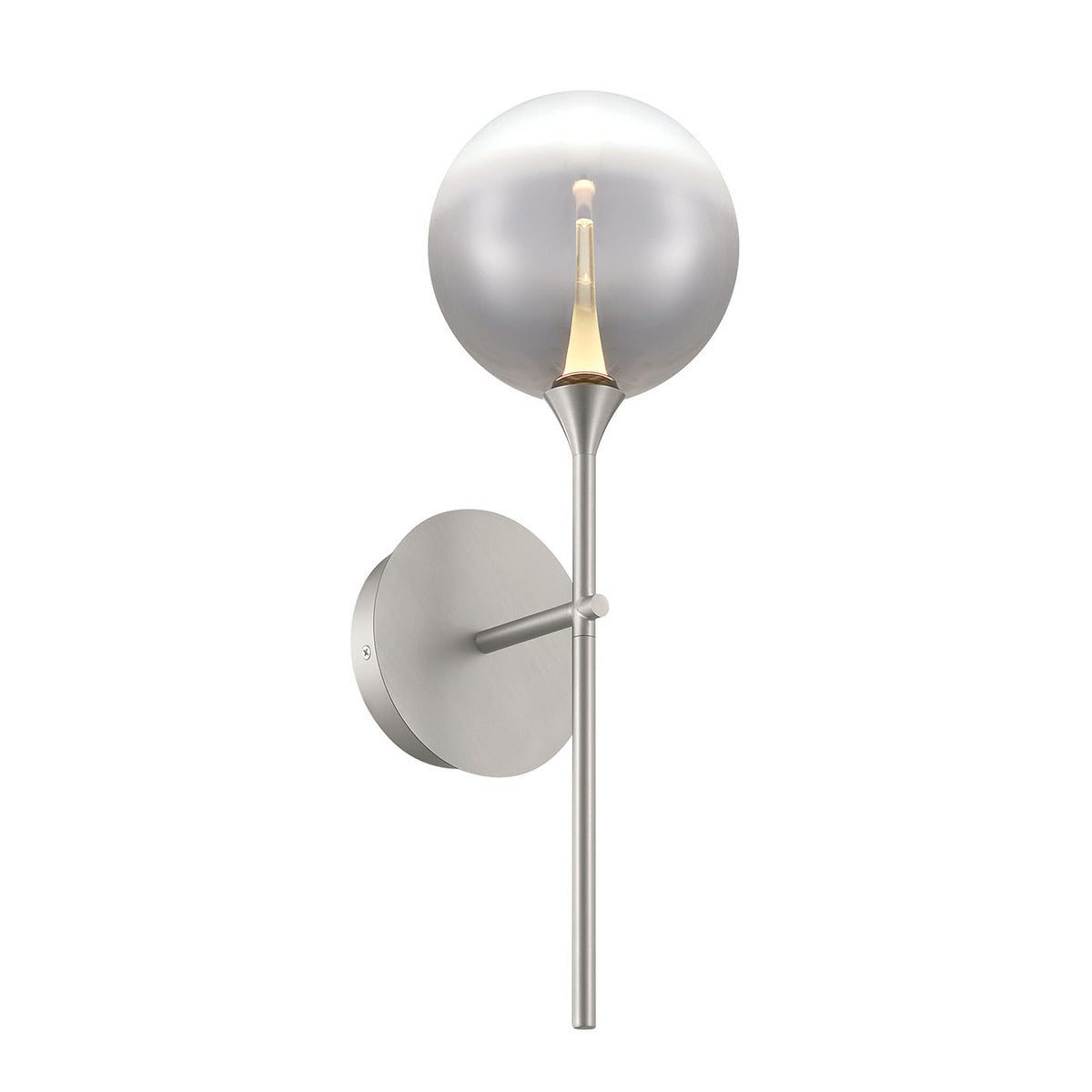 Eurofase Lighting Iissa 19" 1-Light Integrated LED Smoke Glass Shade Satin Nickel Steel Wall Sconce
